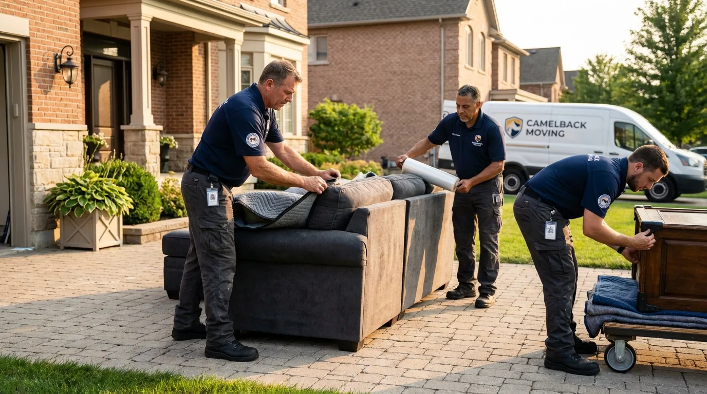 Large estate moving crew wrapping furniture in Saltville, VA