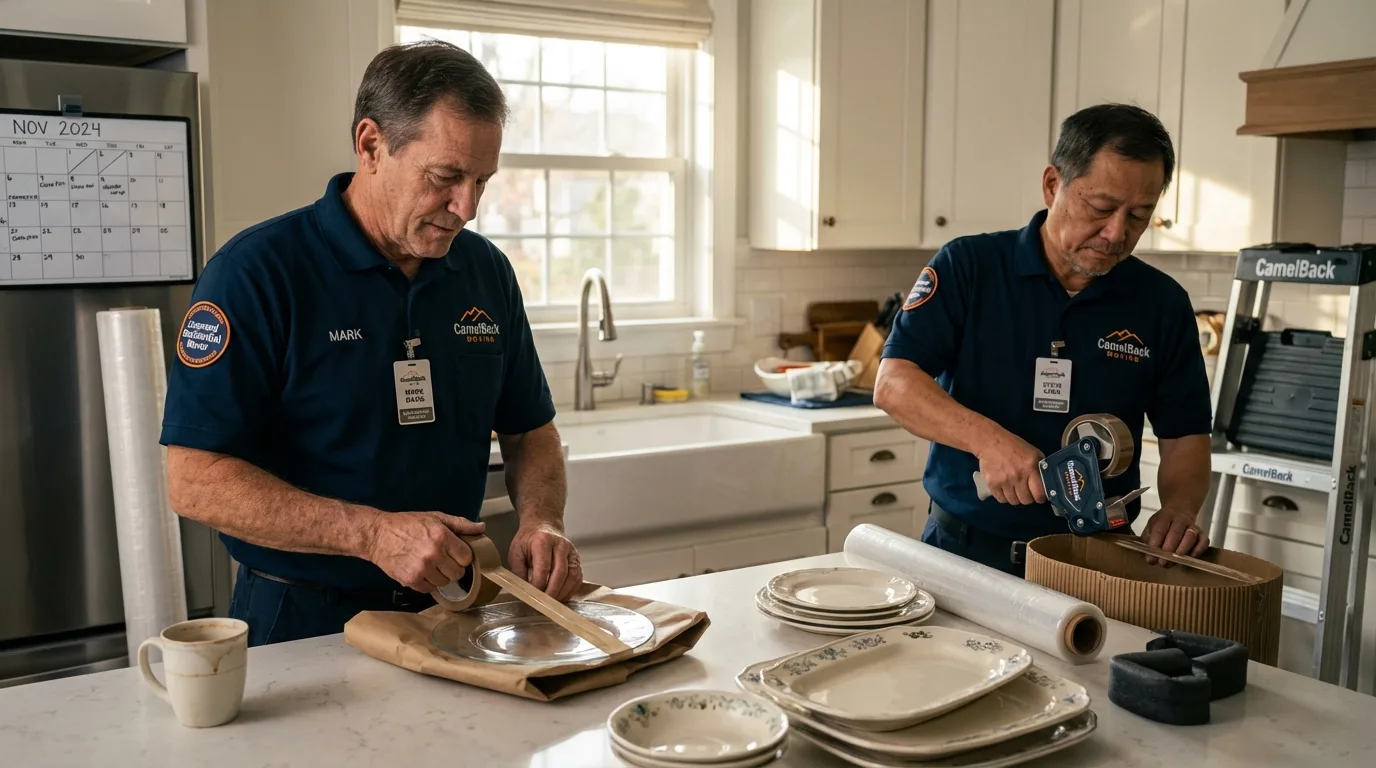 Professional crew packing kitchen dishware in Saltville, VA
